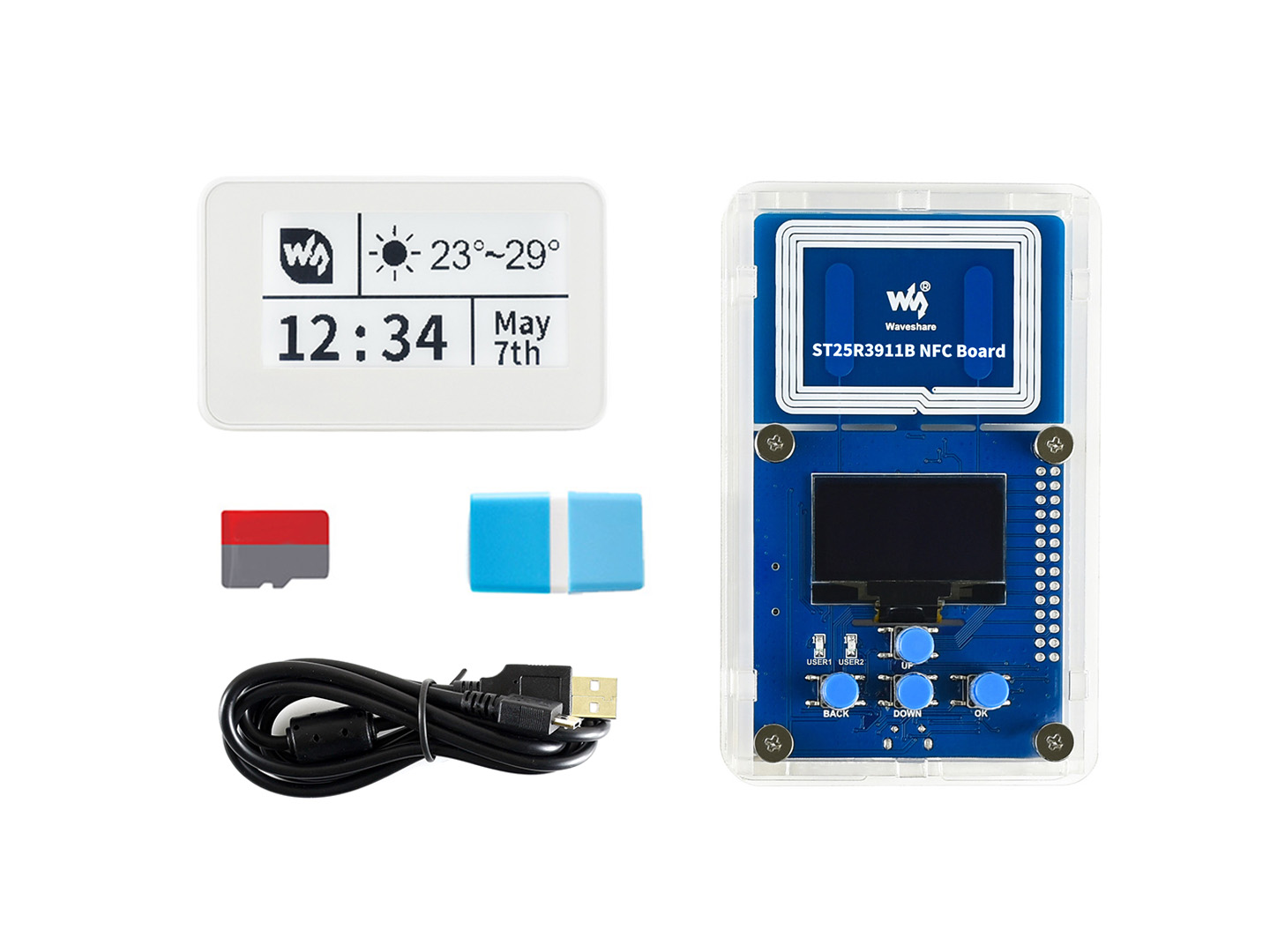 2,13-Zoll NFC-gestütztes ePaper-Evaluierungs-Kit, kabellose Stromversorgung & Datenübertragung