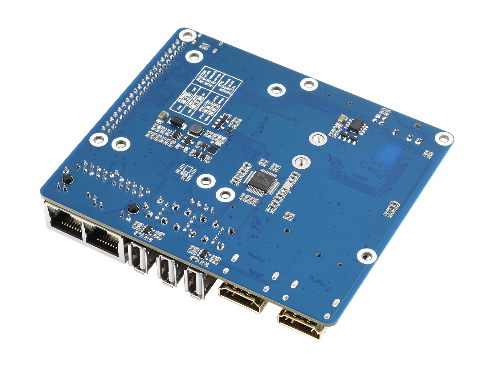 WIFI6 Dual ETH Mini-Computer, entwickelt für Raspberry Pi Compute Module 4 (NICHT enthalten), mit onboard M.2 E-Key-Slot