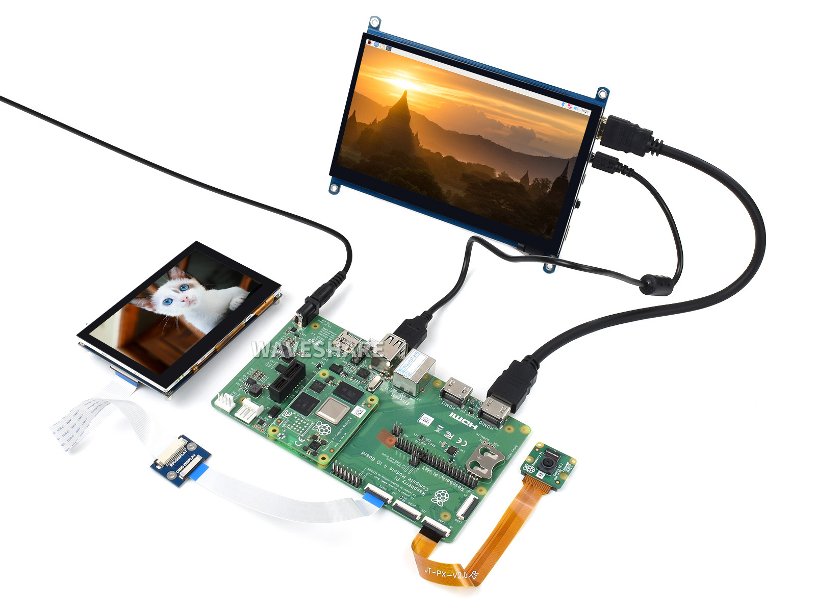 Raspberry Pi Compute Module 4 Dev Kit, mit offizieller IO-Board und optionalem 7-Zoll-Touchscreen