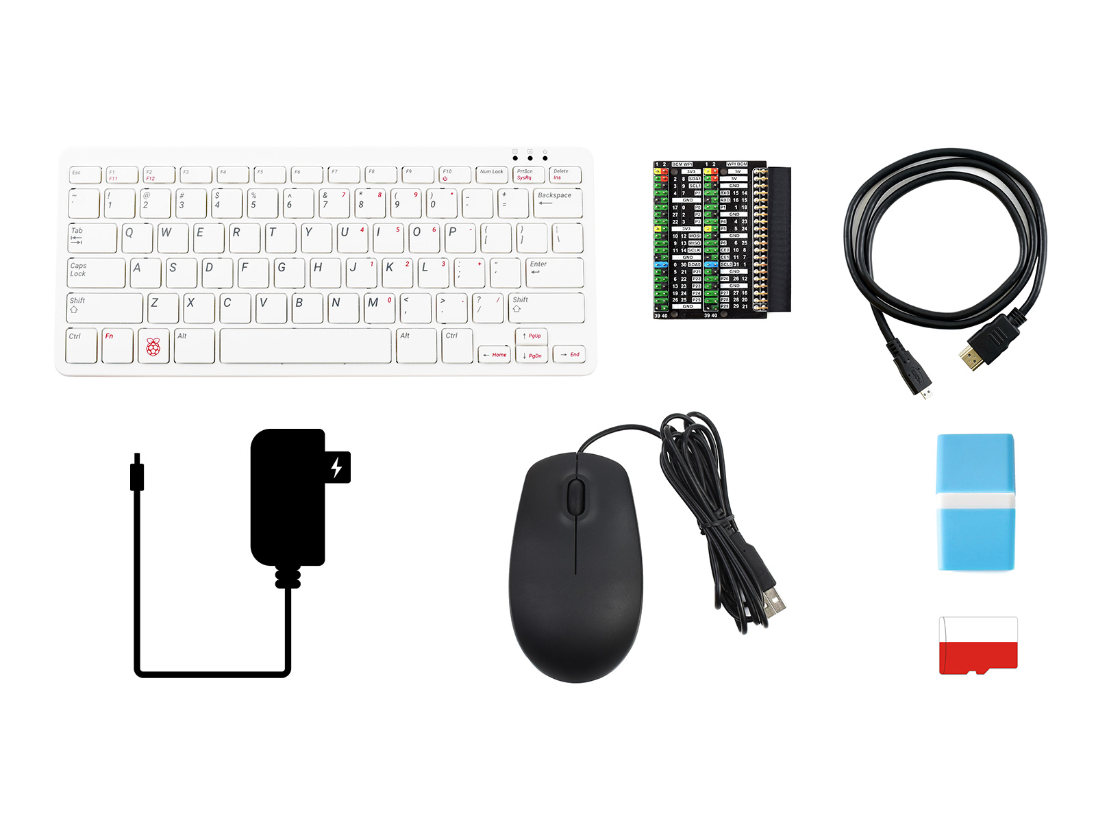 Raspberry Pi 400 Tastatur-Computer mit Zubehör von Drittanbietern
