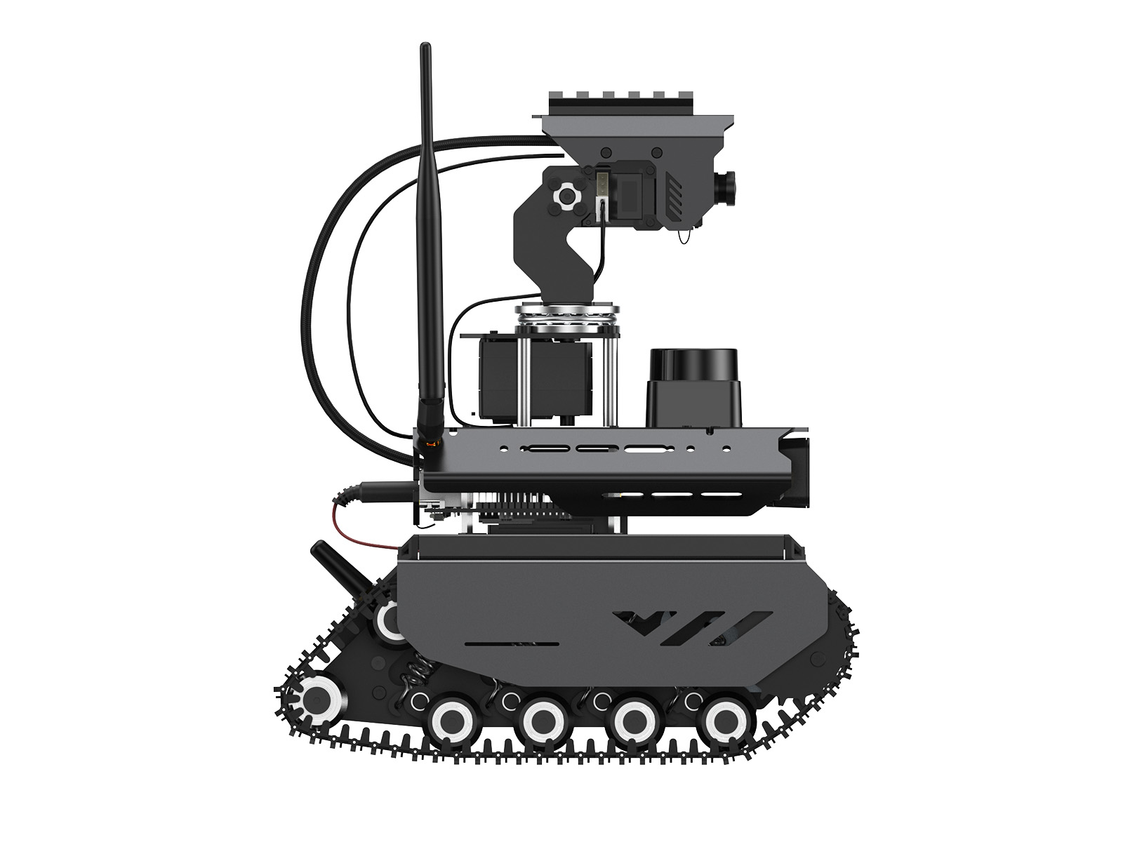 UGV Beast ROS 2 Open-Source Off-Road Tracked AI Robot für Jetson Orin Serie Board, Dual-Controller, 360° Flexibel Omnidirektional Pan-Tilt, Optional für Jetson Orin Nano 4GB Kit