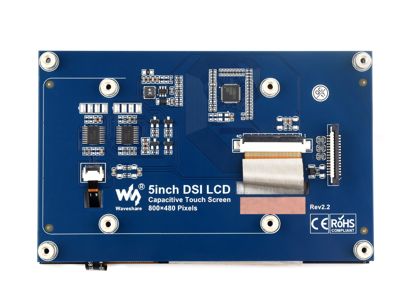 5-Zoll-Kapazitiver Touchscreen für Raspberry Pi, DSI-Schnittstelle, 800×480
