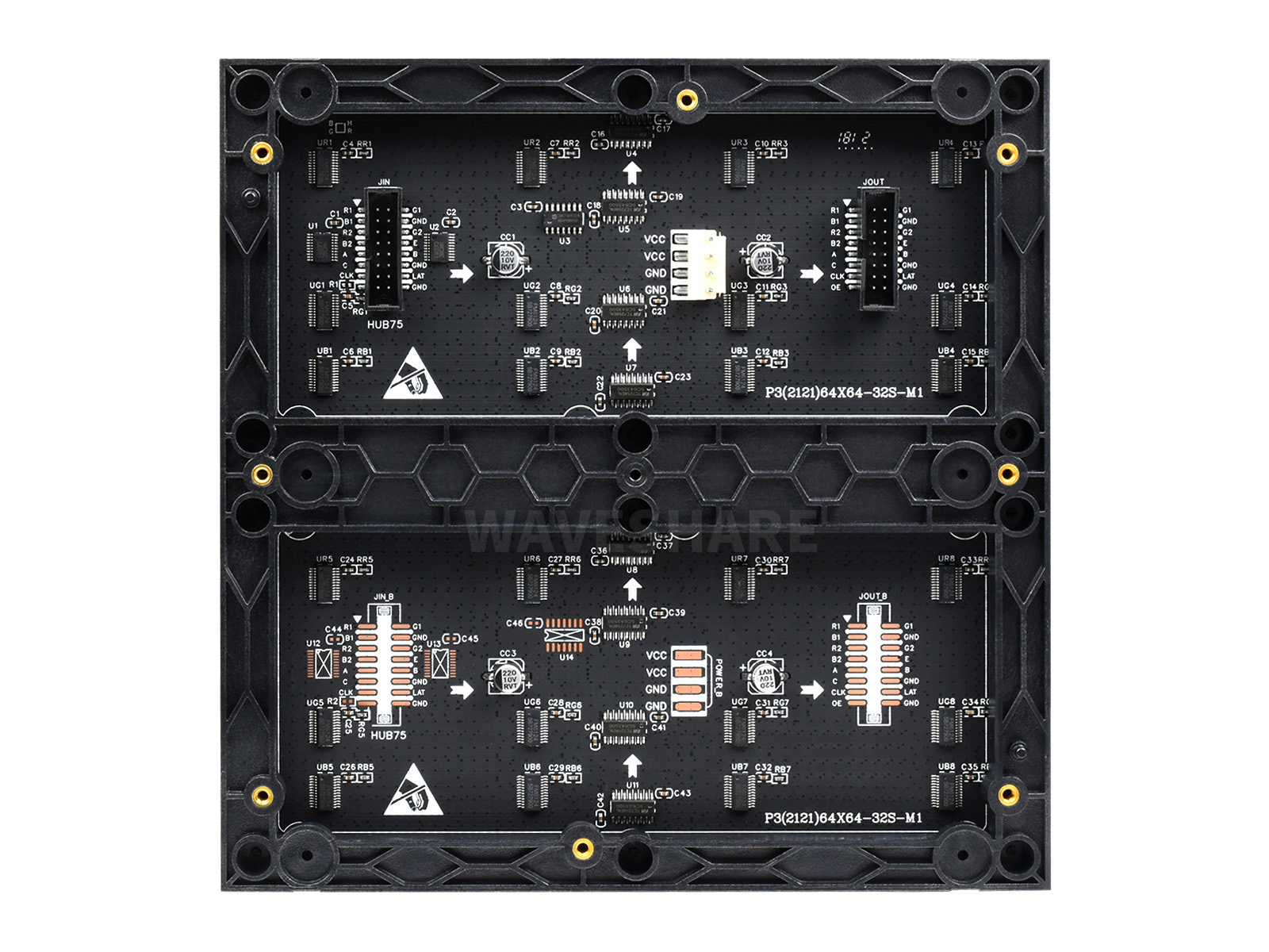 RGB-Vollfarb-LED-Matrix-Panel, 3 mm Pixelabstand, 64×64 Pixel, einstellbare Helligkeit