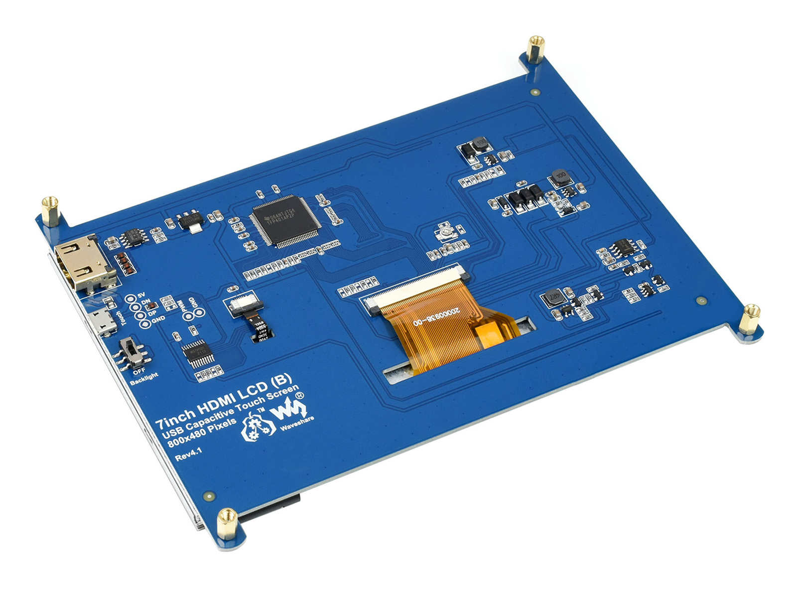 7-Zoll kapazitiver Touchscreen-LCD (B), 800×480, HDMI, stromsparend