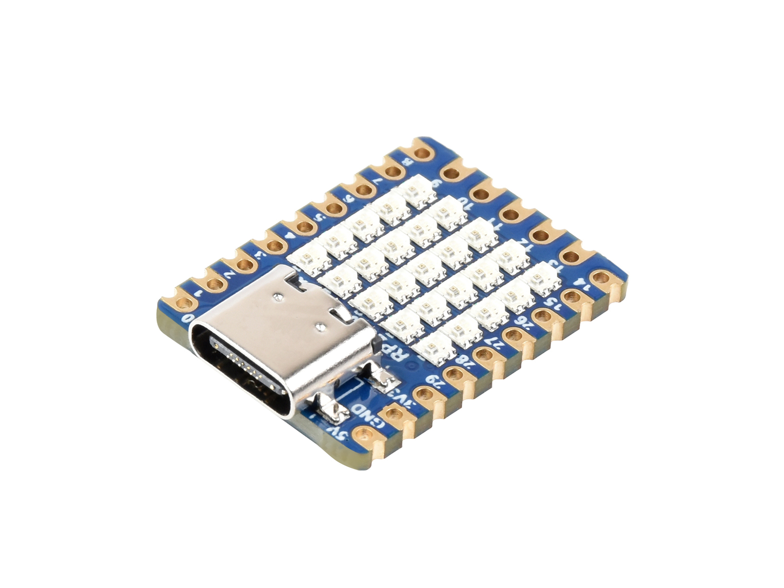 Waveshare RP2040-Matrix-Entwicklungsboard, mit integrierter 5×5 RGB-LED-Matrix, basierend auf dem offiziellen RP2040-Dual-Core-Prozessor