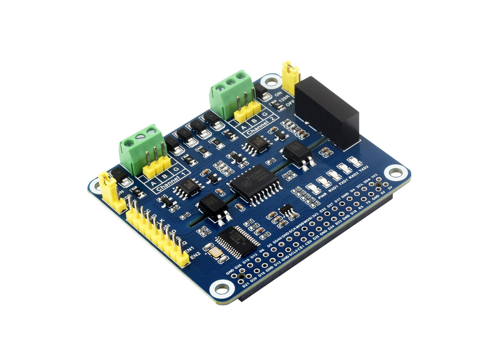 2-Kanal isoliertes RS485-Erweiterungs-HAT für Raspberry Pi