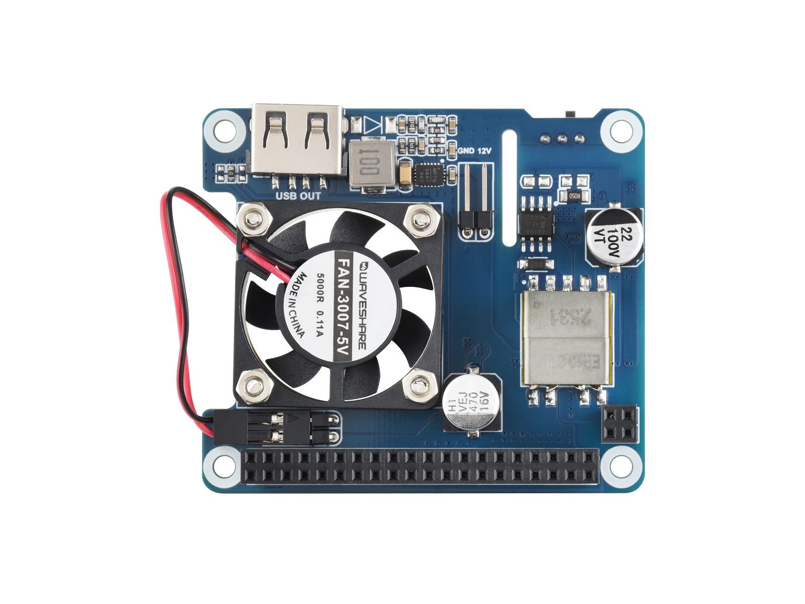 Power over Ethernet HAT (C) für Raspberry Pi 3B+/4B, 802.3af/at-konform