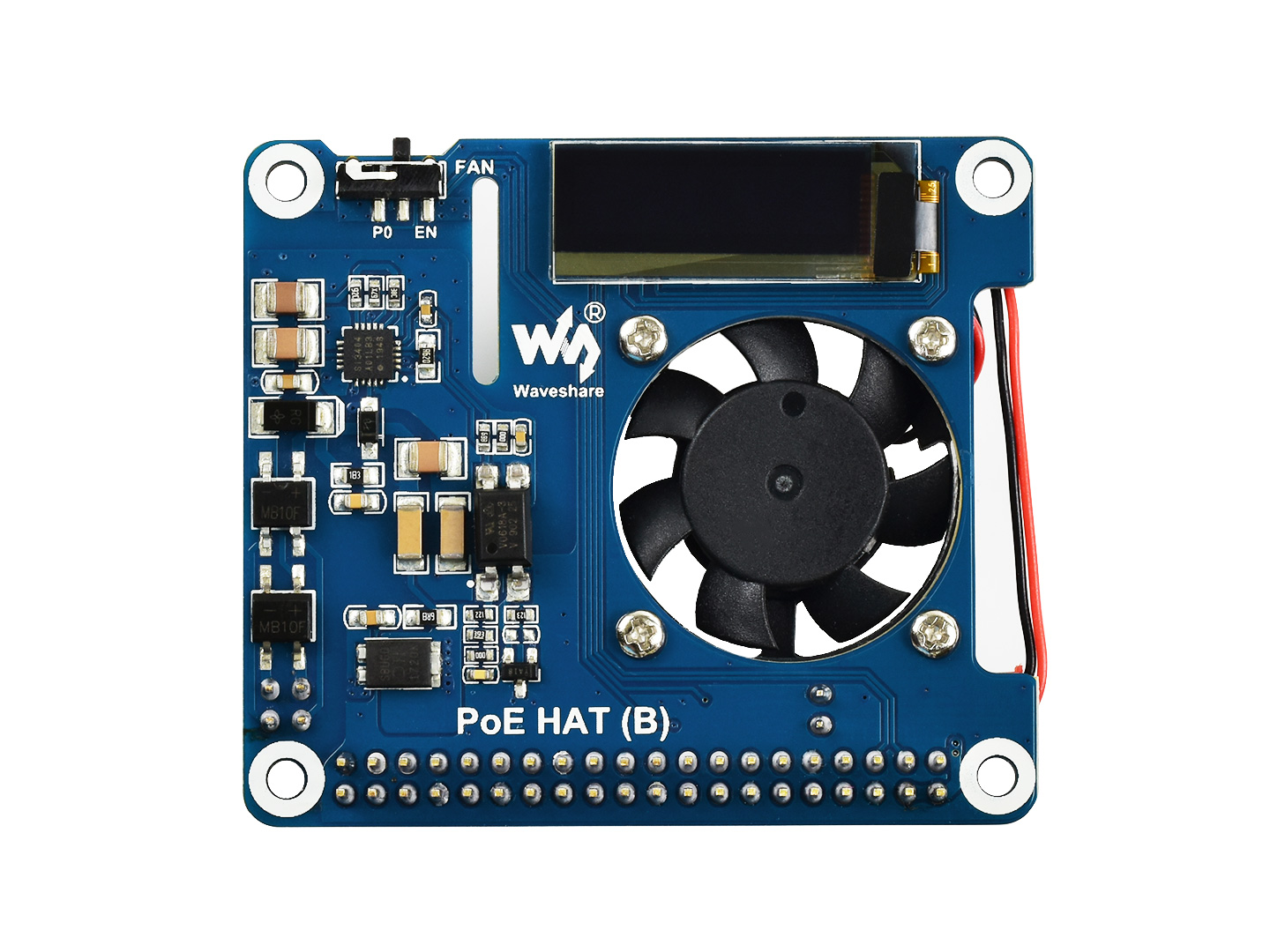 Power over Ethernet HAT (B) für Raspberry Pi 3B+/4B und 802.3af PoE-Netzwerk