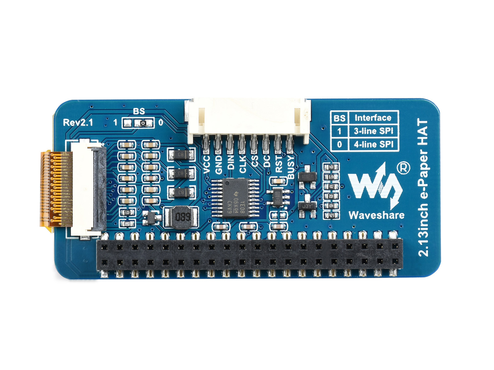 250x122, 2,13 Zoll E-Ink Display HAT für Raspberry Pi