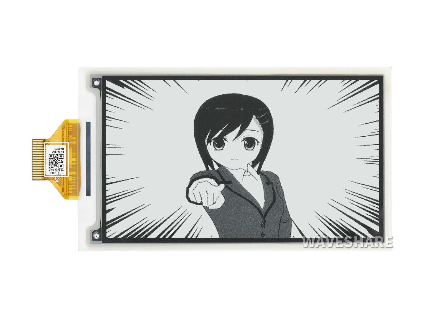 3,7-Zoll-e-Paper-e-Ink-Rohdisplay, 480×280, Schwarz/Weiß, 4 Graustufen, SPI, ohne Leiterplatte