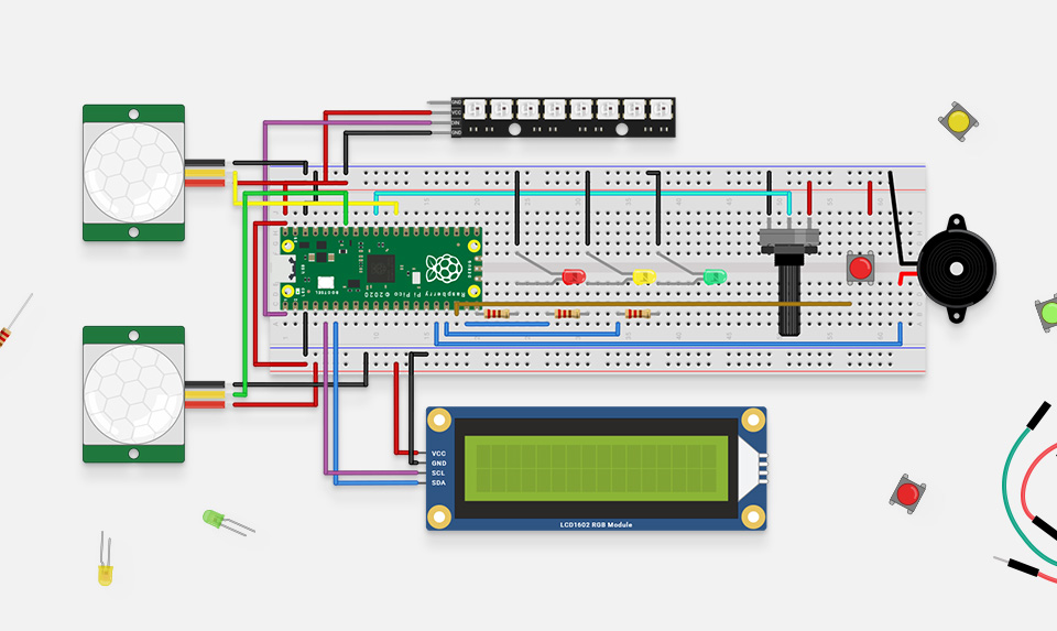 Raspberry Pi Pico Basic-Kit, MicroPython-Programmier-Lernkit
