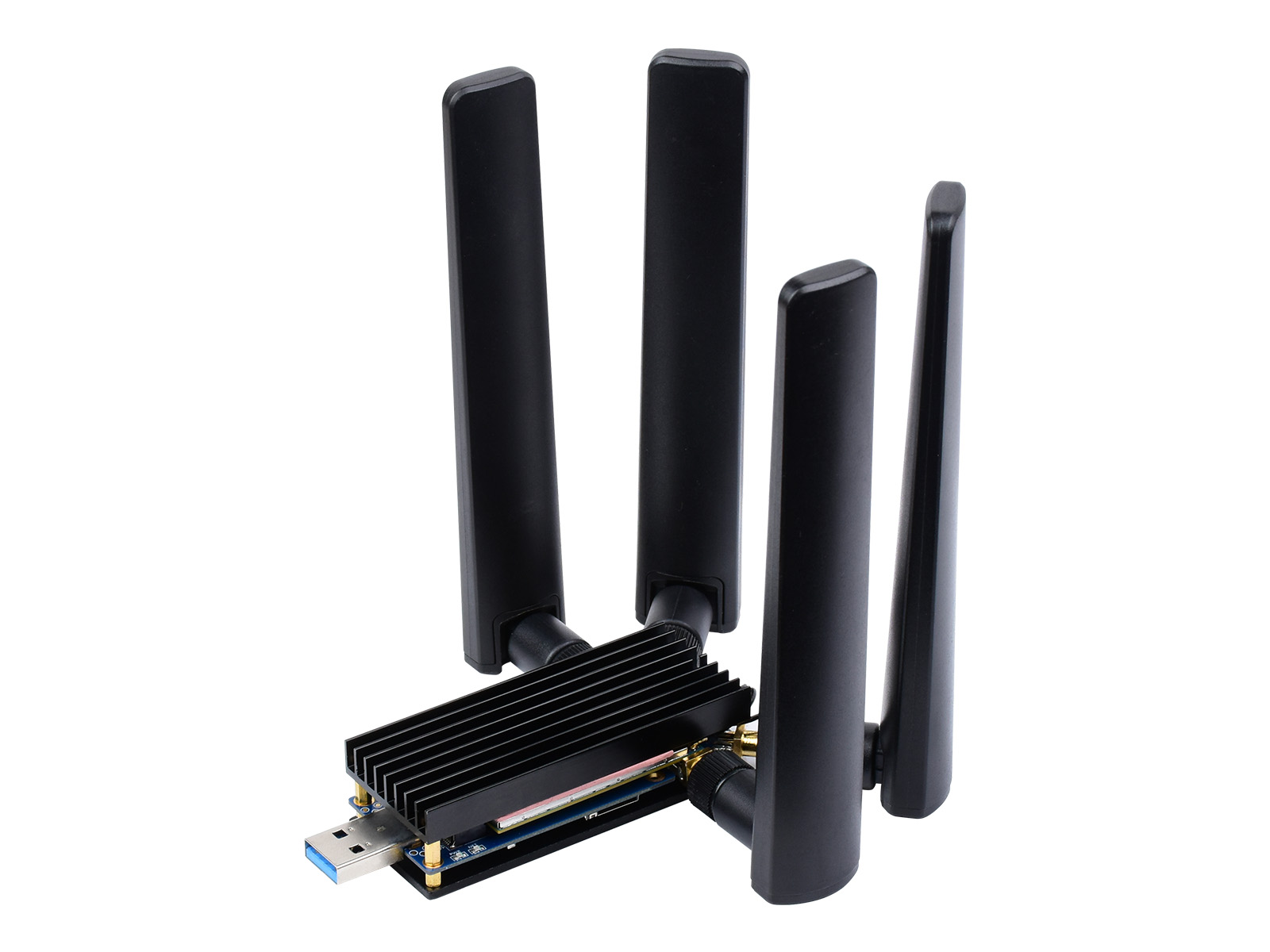 5G-Dongle-Modul, vier Antennen, USB3.1-Anschluss, Aluminiumlegierung-Kühlkörper, M.2 Key B Schnittstelle, Optionen für 5G-Modul
