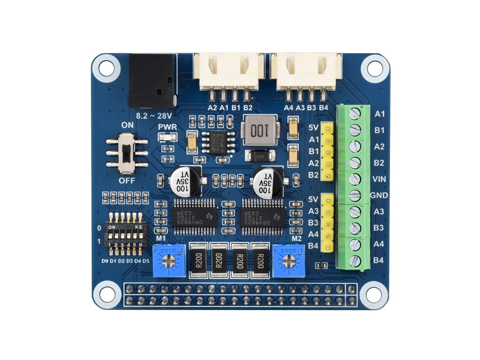 Schrittmotor-HAT für Raspberry Pi, treibt zwei Schrittmotoren an