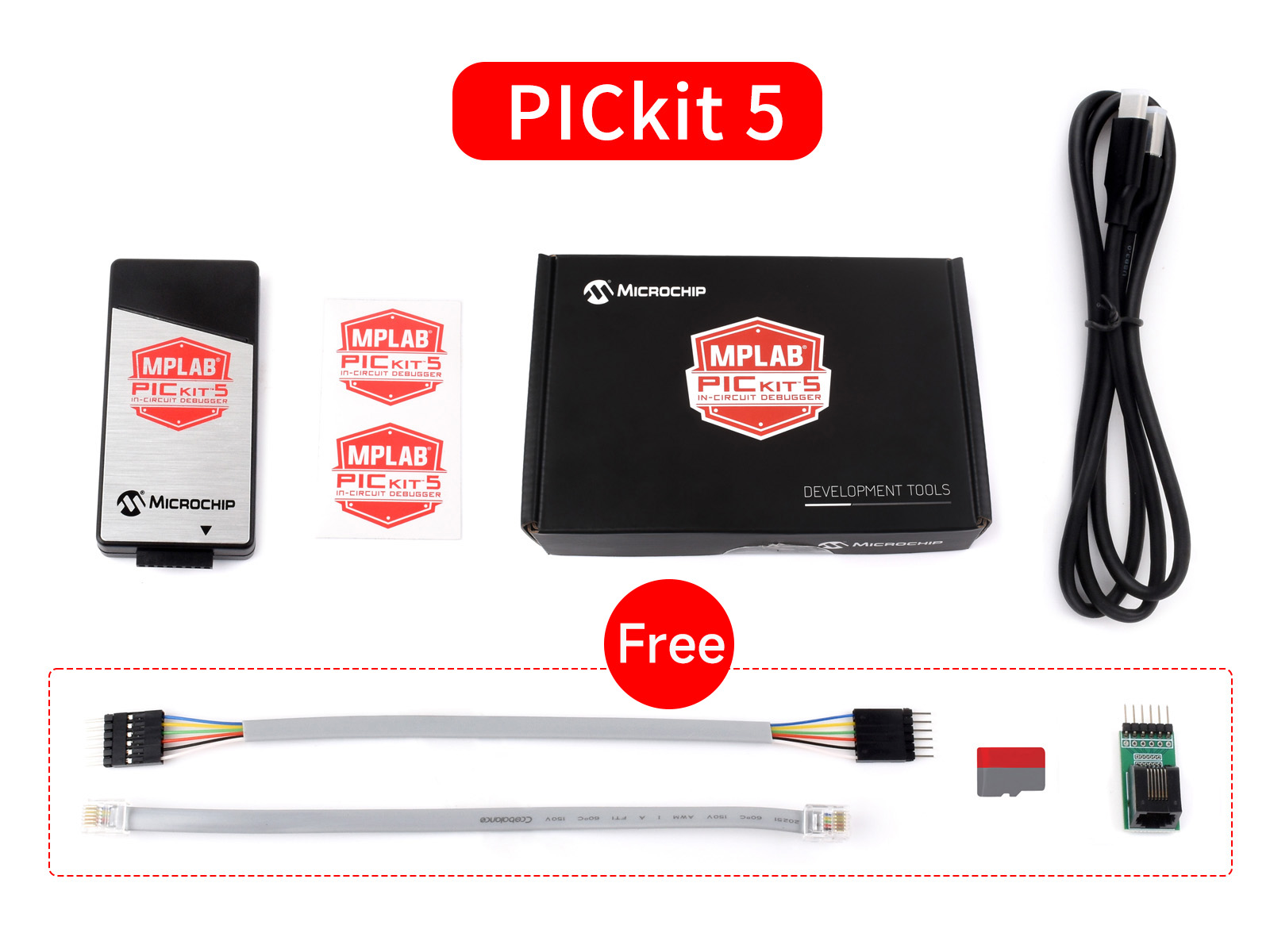 PICkit 5 In-Circuit Debugger/Programmer, Programmer-to-Go-Unterstützung, Type-C-Anschluss, unterstützt MPLAB, Kartenprogrammierer