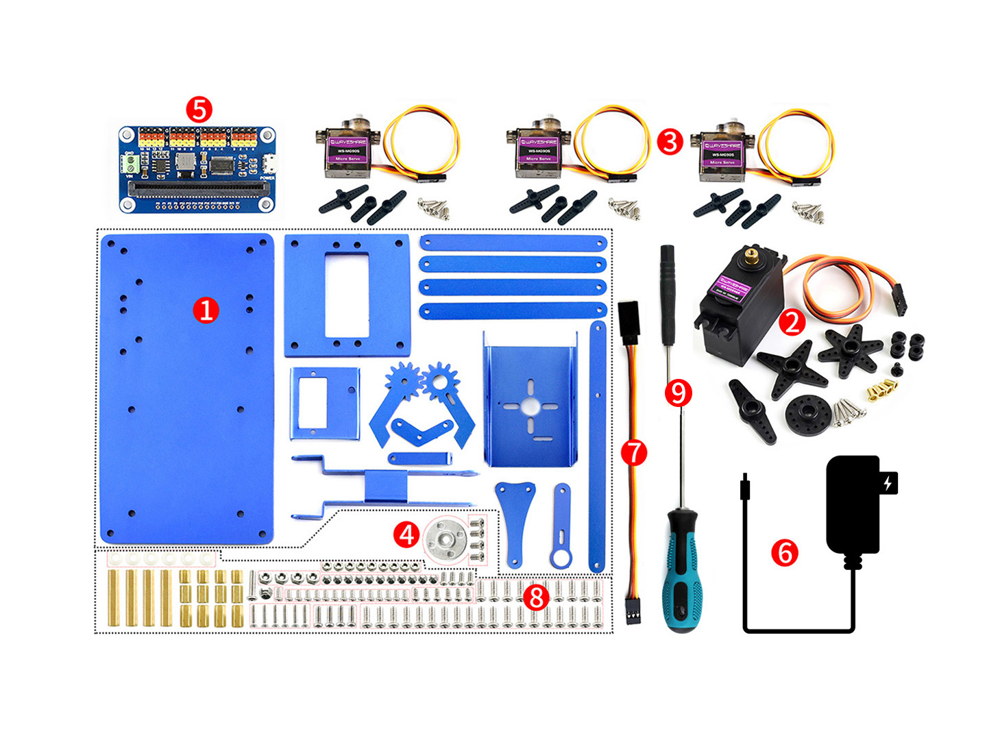 4-DOF Metall-Roboterarm-Bausatz für micro:bit, Bluetooth