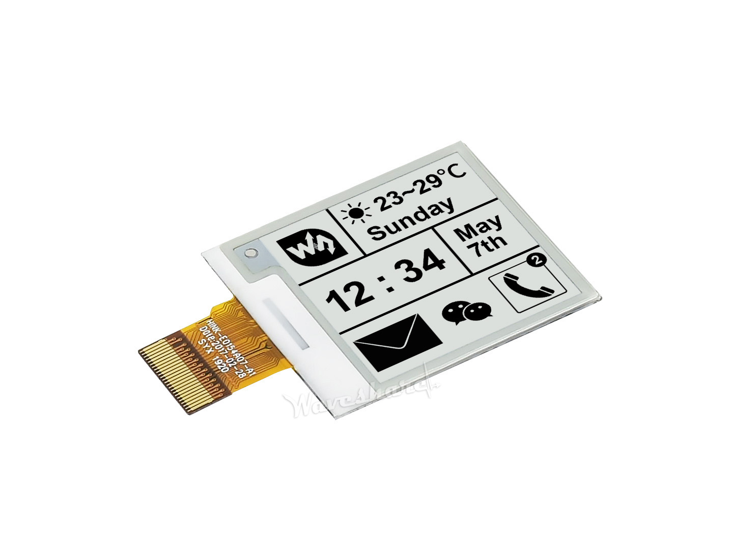 200x200, 1,54-Zoll E-Ink-Rohdisplay-Panel