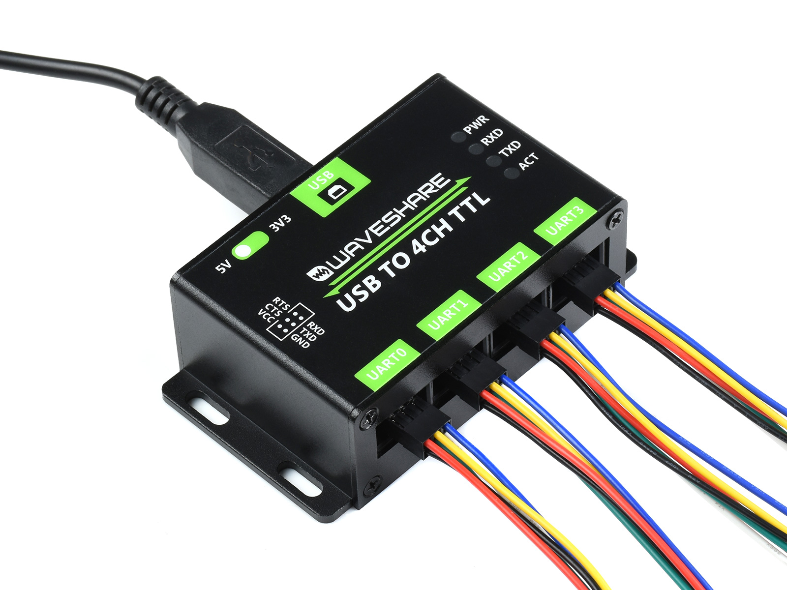 Industrieller USB-zu-4CH-TTL-Konverter, USB-zu-UART, mit Mehrfachschutz und Systemunterstützung