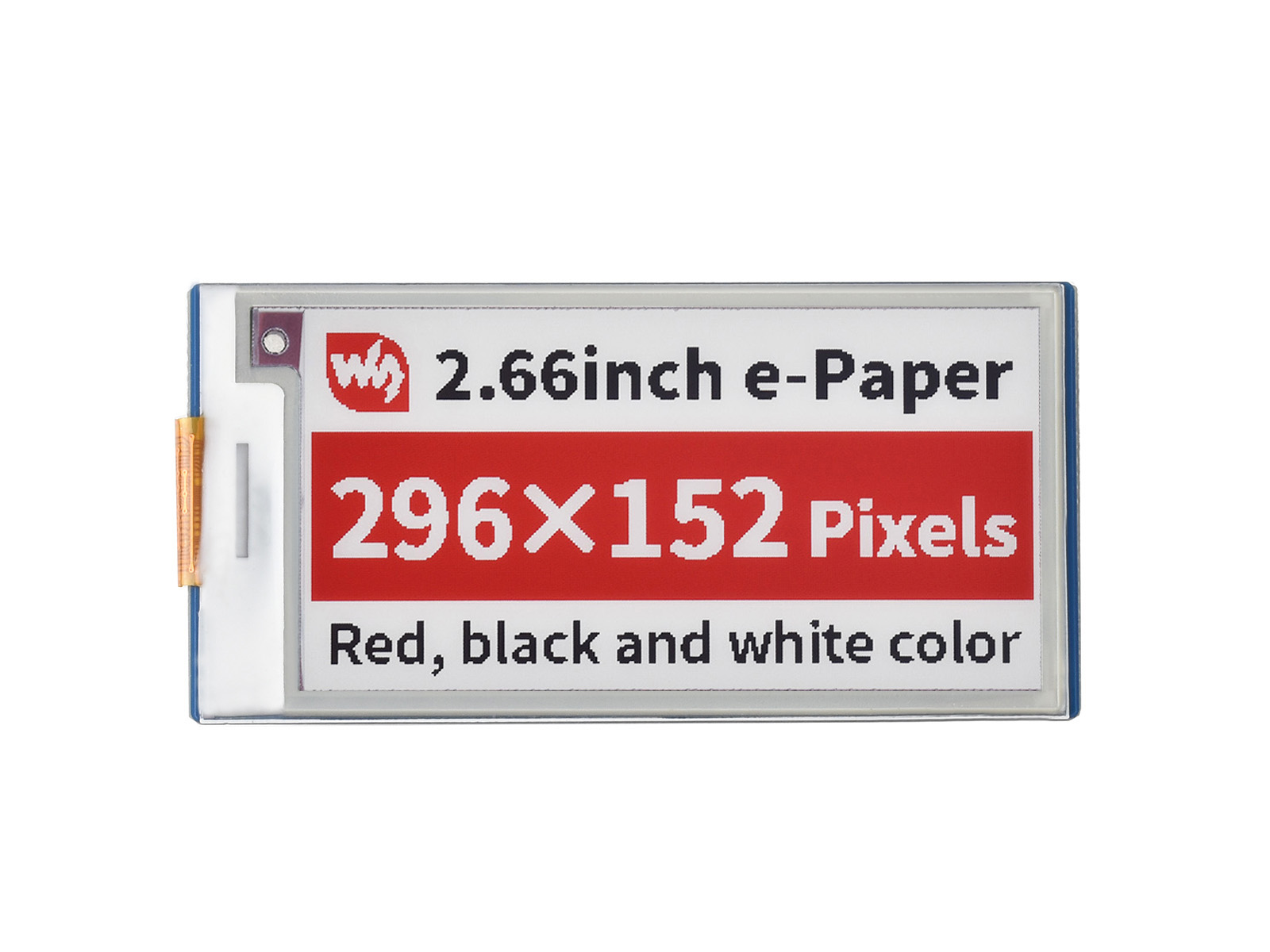 2,66-Zoll E-Paper E-Ink Displaymodul (B) für Raspberry Pi Pico, 296×152, Rot/Schwarz/Weiß, SPI