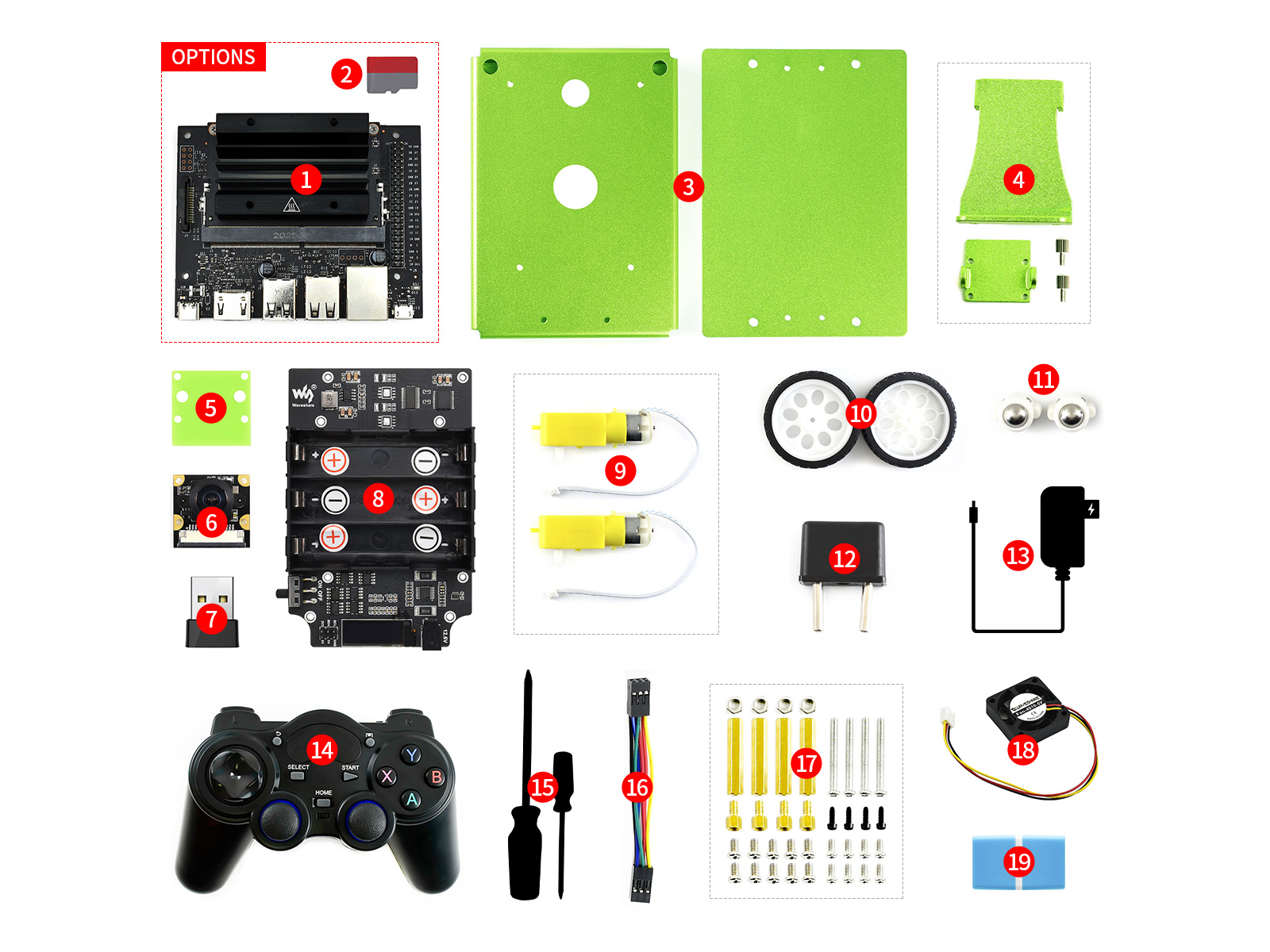 JetBot 2GB AI Kit, KI-Roboter basierend auf dem Jetson Nano 2GB Developer Kit (optional)