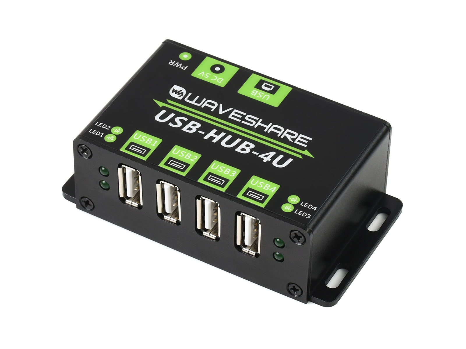 Industrieller USB-HUB, Erweiterung von 4x USB 2.0-Anschlüssen