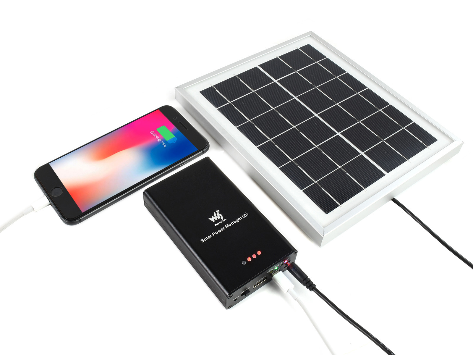 Solarstrom-Manager (C), unterstützt 3x 18650-Batterien, Mehrfachschutzschaltungen