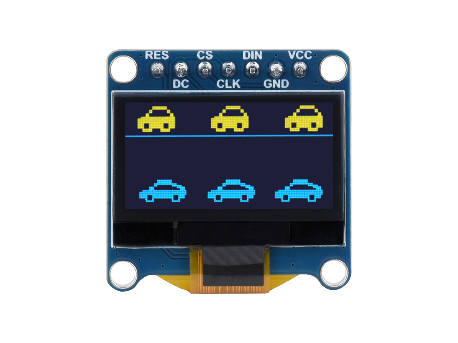 0,96-Zoll-OLED-Displaymodul, 128×64 Auflösung, SPI-/I2C-Kommunikation