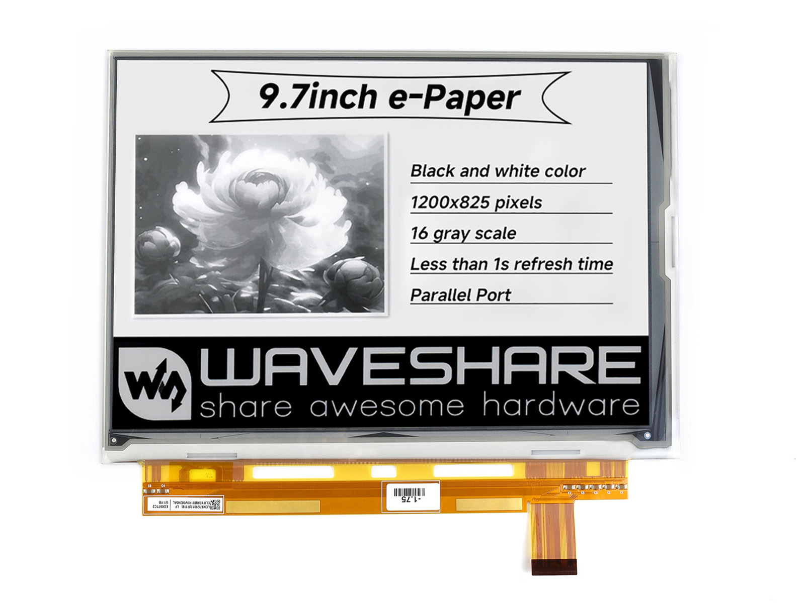 1200x825, 9,7-Zoll E-Ink-Rohdisplay