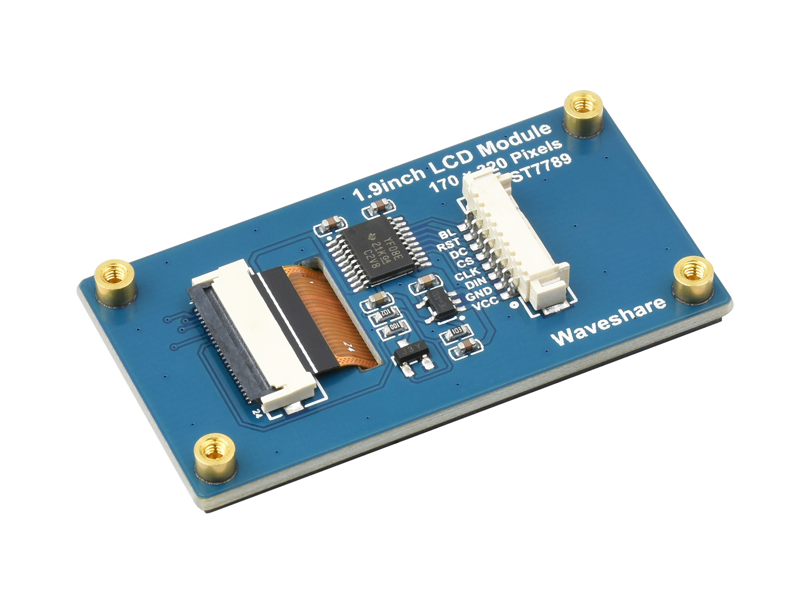 1,9-Zoll-LCD-Displaymodul, 170×320 Auflösung, SPI-Schnittstelle, IPS, 262K Farben