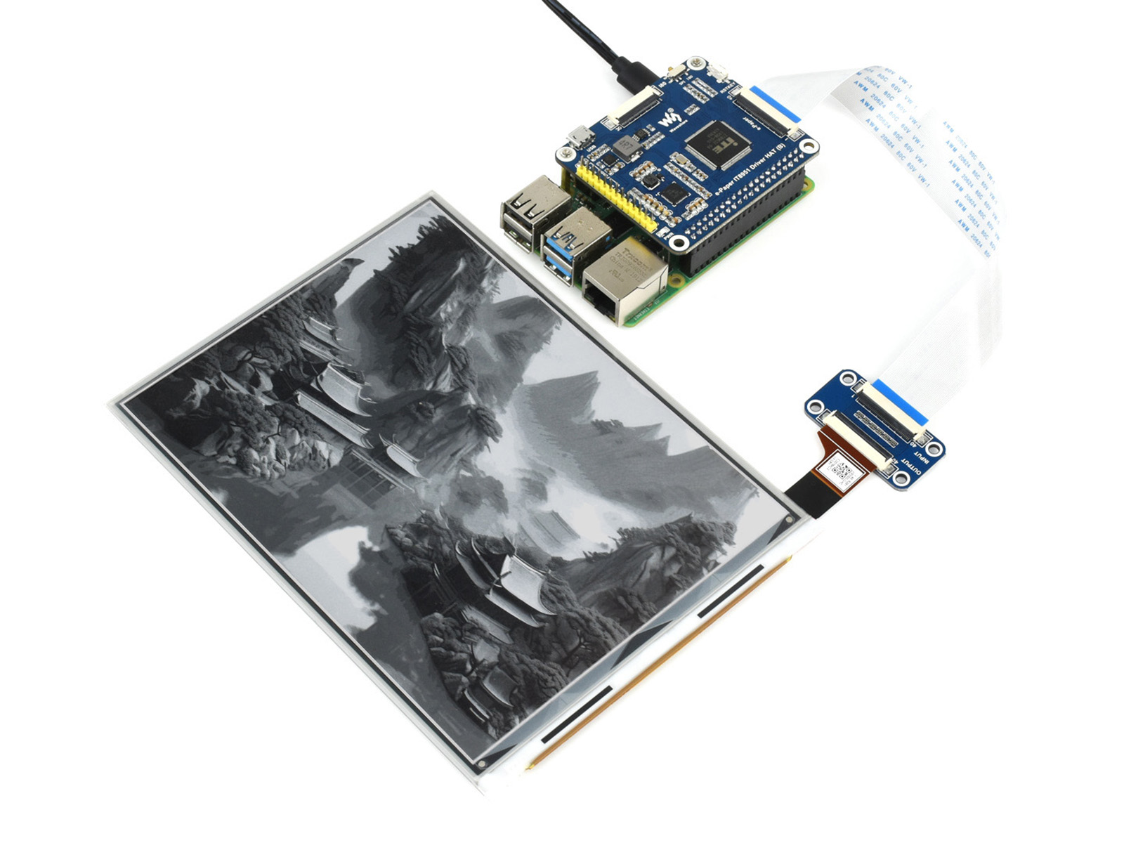 1872×1404, 7,8-Zoll E-Ink-Display-HAT für Raspberry Pi