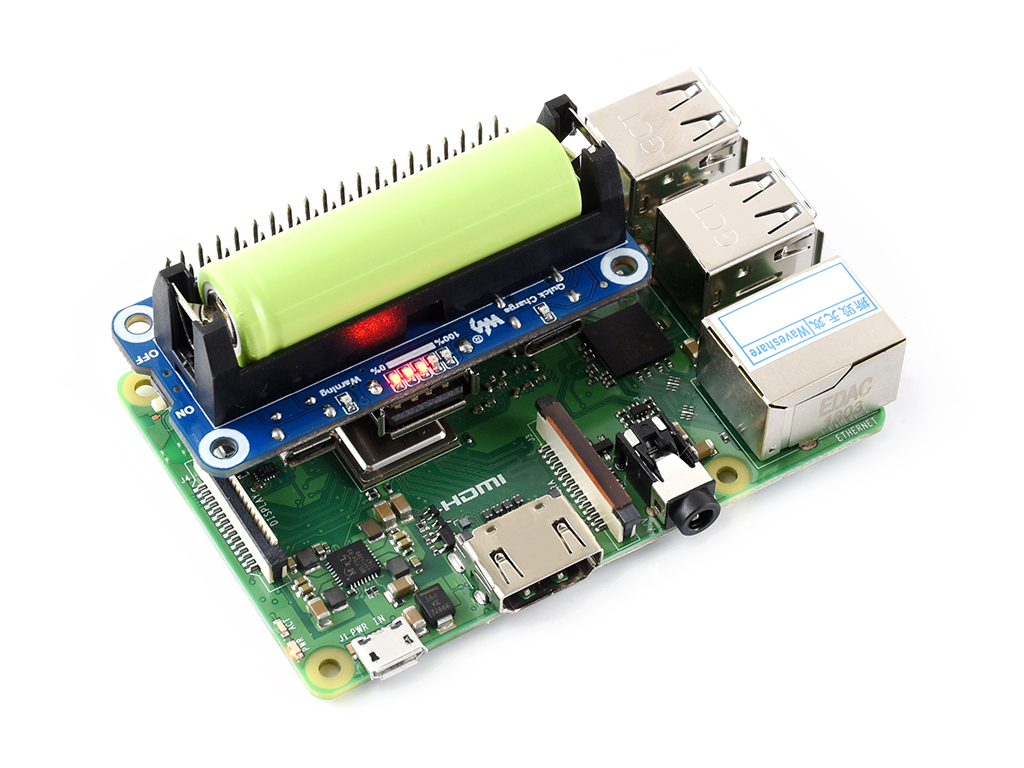 Li-Ionen-Batterie-HAT für Raspberry Pi, 5V-Ausgang, Schnellladung