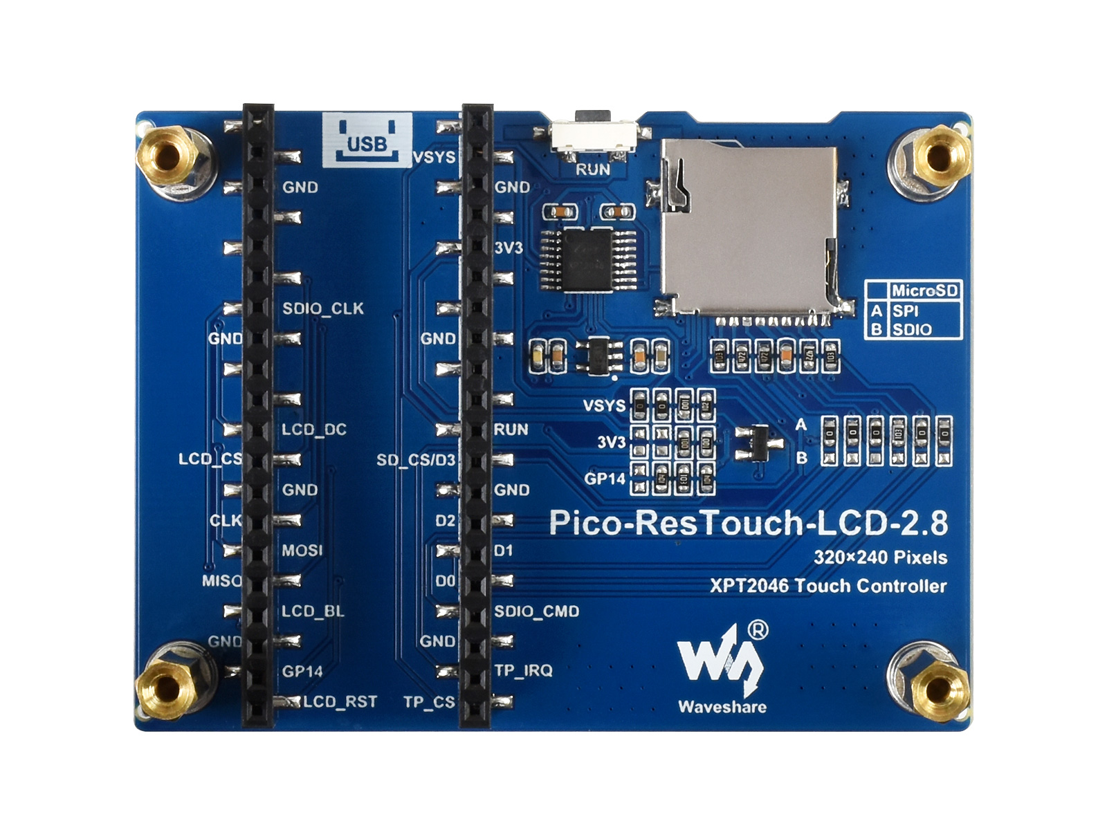2,8-Zoll-Touchdisplay-Modul für Raspberry Pi Pico, 262K Farben, 320×240, SPI