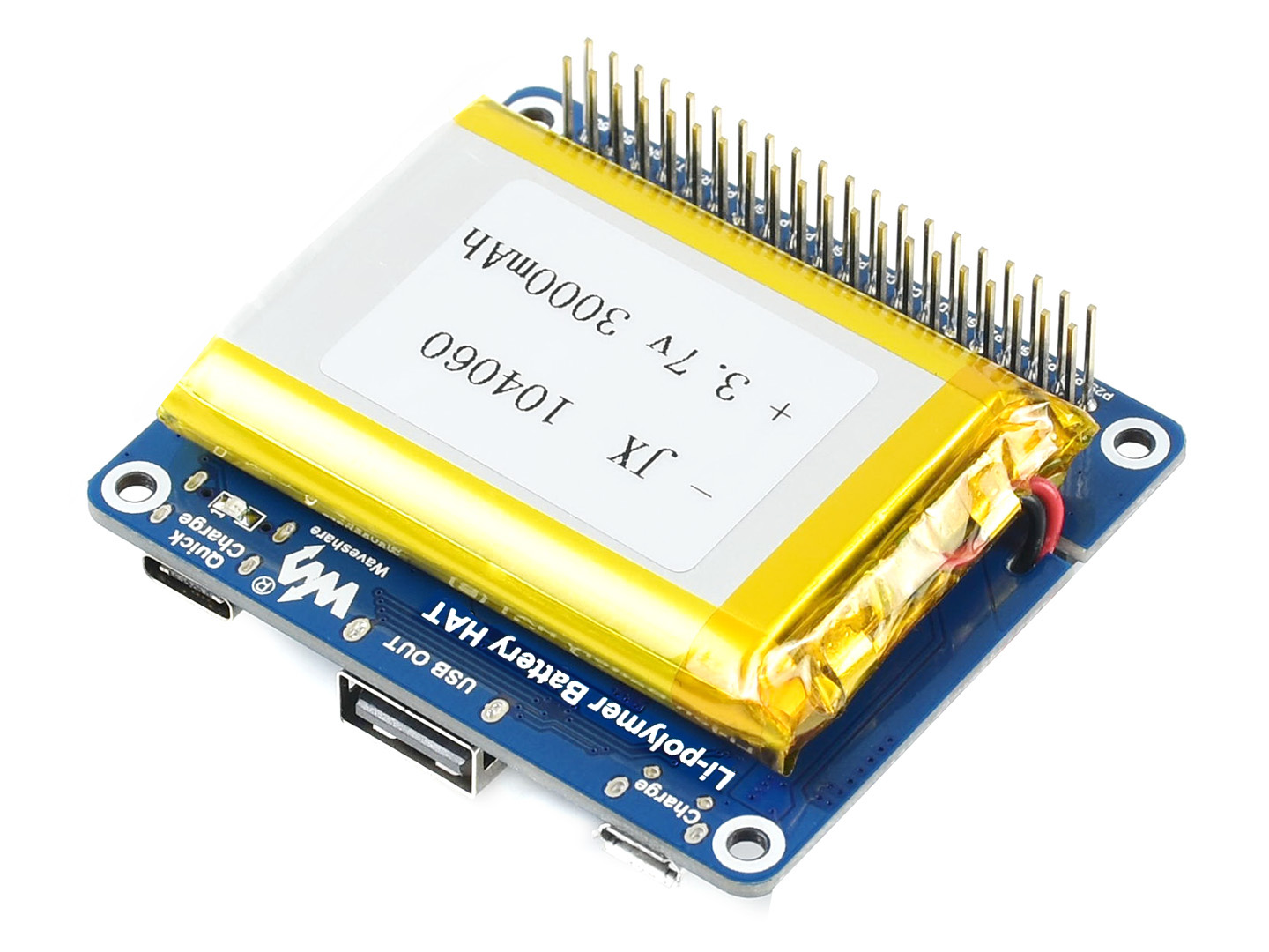 Li-Polymer-Batterie-HAT, 5V-Ausgang, Schnellladung