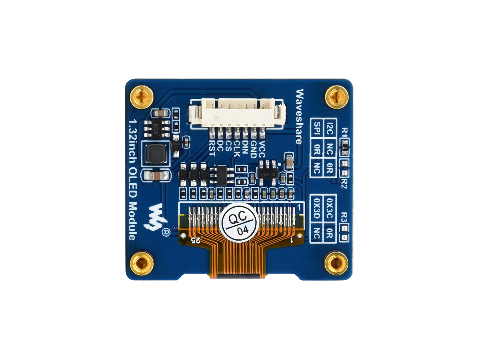 1,32-Zoll-OLED-Displaymodul, 128×96 Auflösung, 16 Graustufen, SPI-/I2C-Kommunikation