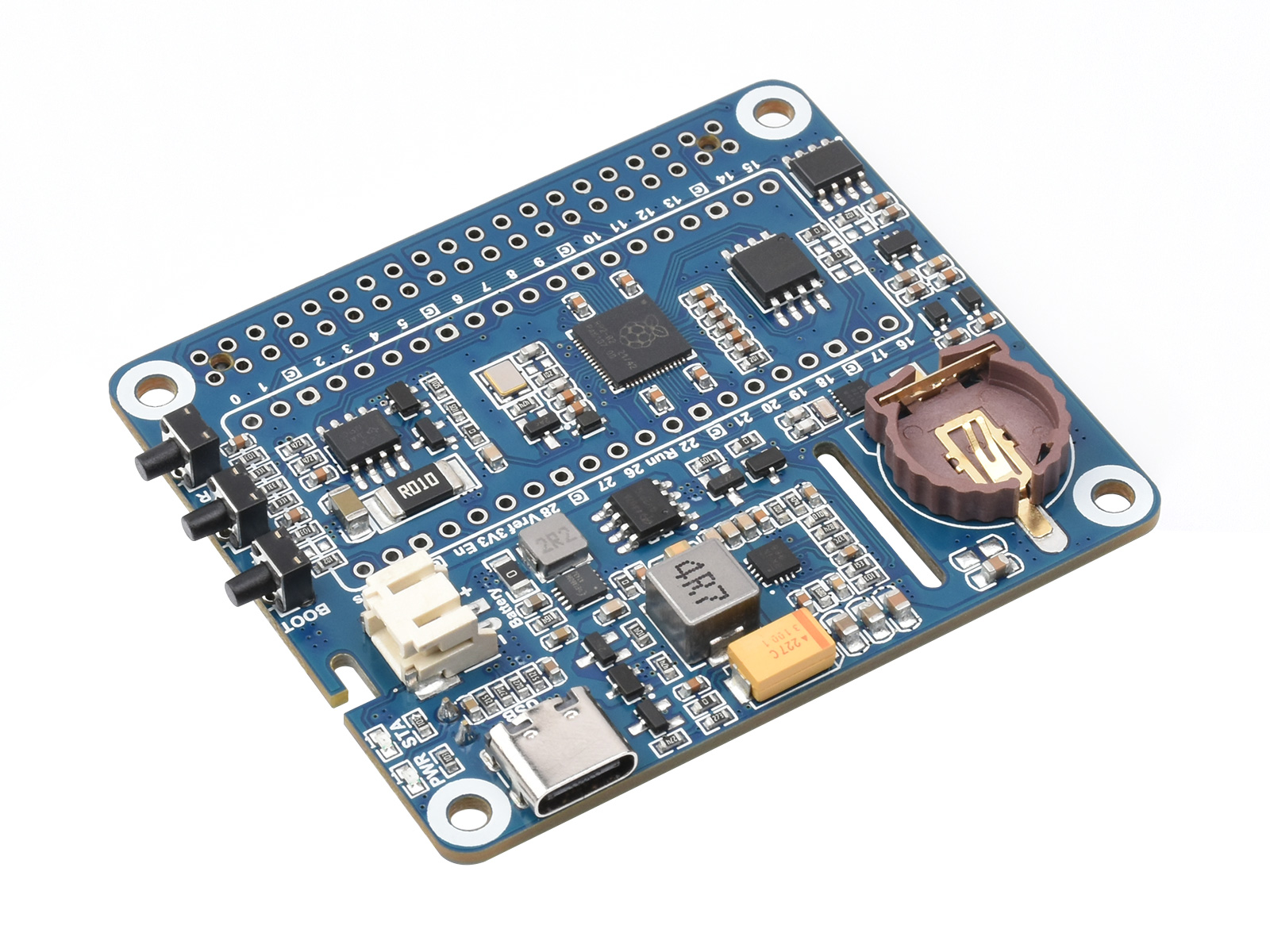 Power Management HAT für Raspberry Pi, unterstützt gleichzeitiges Laden und Stromausgabe, eingebettete RTC und mehrere Schutzschaltungen