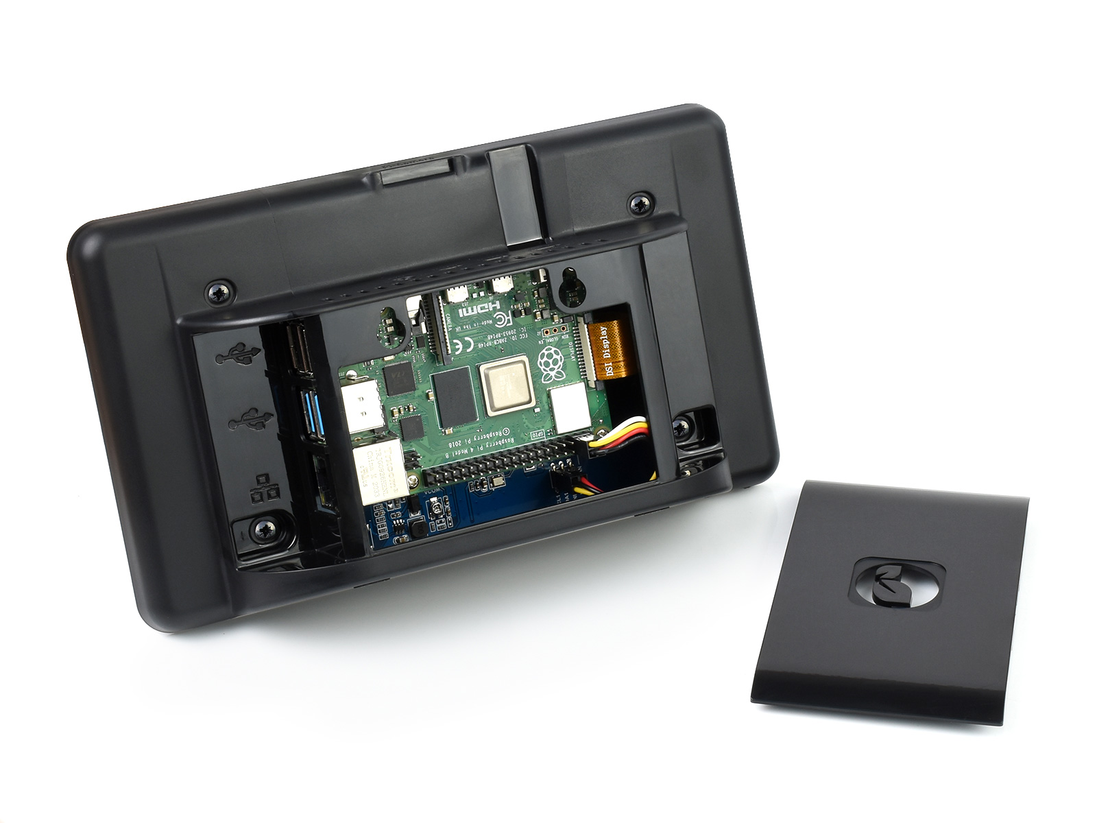 7-Zoll kapazitiver Touch-IPS-Bildschirm für Raspberry Pi, mit Schutzgehäuse, 1024×600, DSI-Schnittstelle