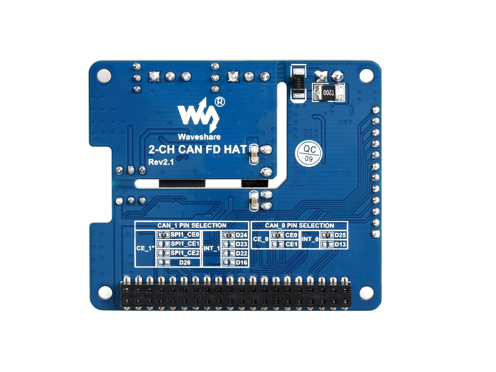 2-Kanal isoliertes CAN FD-Erweiterungs-HAT für Raspberry Pi, mit mehreren Schutzfunktionen