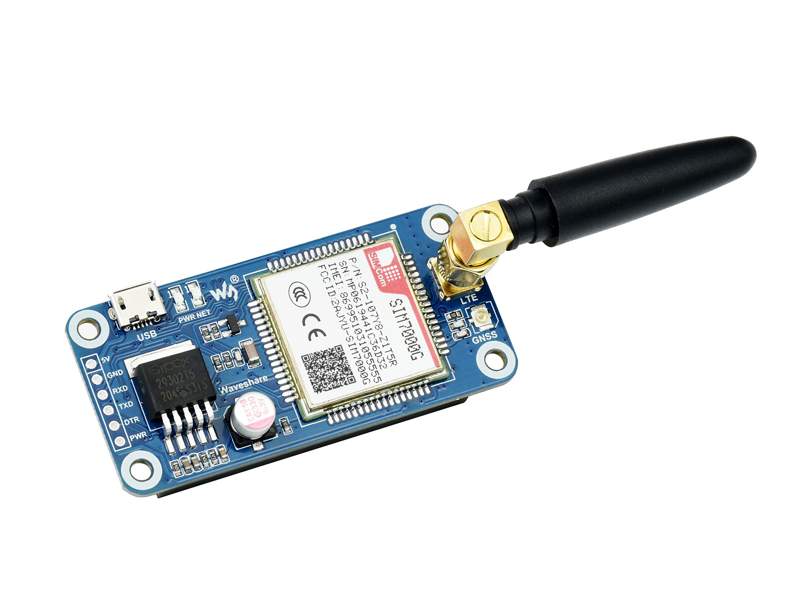 SIM7000G NB-IoT / Cat-M / EDGE / GPRS HAT für Raspberry Pi, GNSS, globale Bandunterstützung