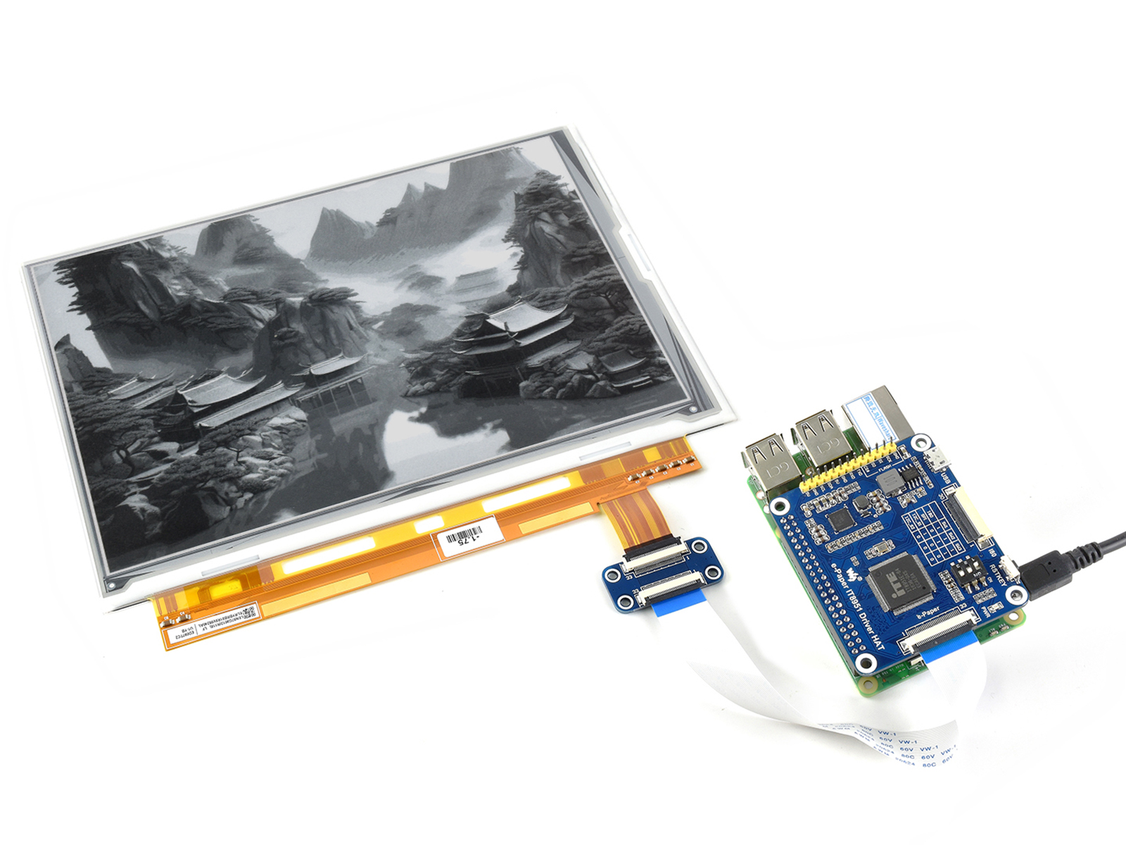 1200x825, 9,7-Zoll E-Ink-Display-HAT für Raspberry Pi