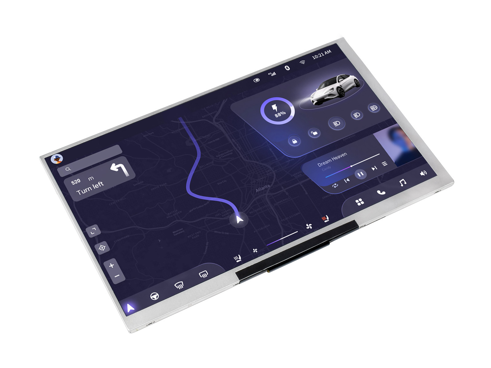 7-Zoll-IPS/QLED-Integriertes Display, 1024 × 600, schlankes und leichtes Design