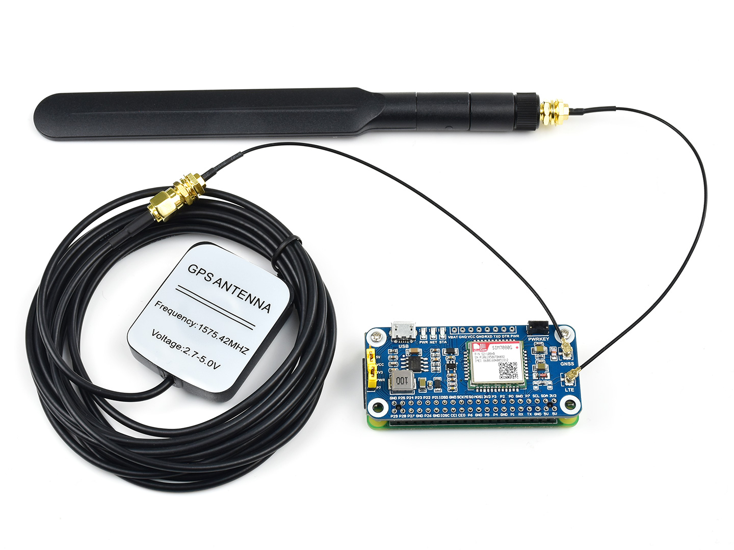 NB-IoT / Cat-M(eMTC) / GNSS HAT für Raspberry Pi, weltweit einsetzbar
