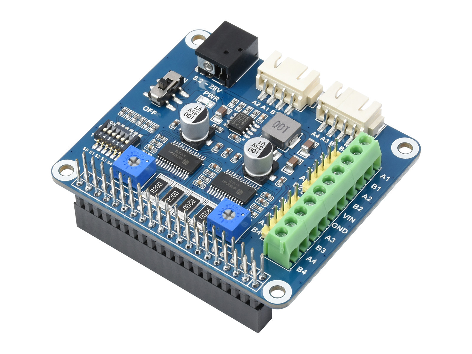 HRB8825 Schrittmotor-HAT für Raspberry Pi, treibt zwei Schrittmotoren an, bis zu 1/32 Mikrostep