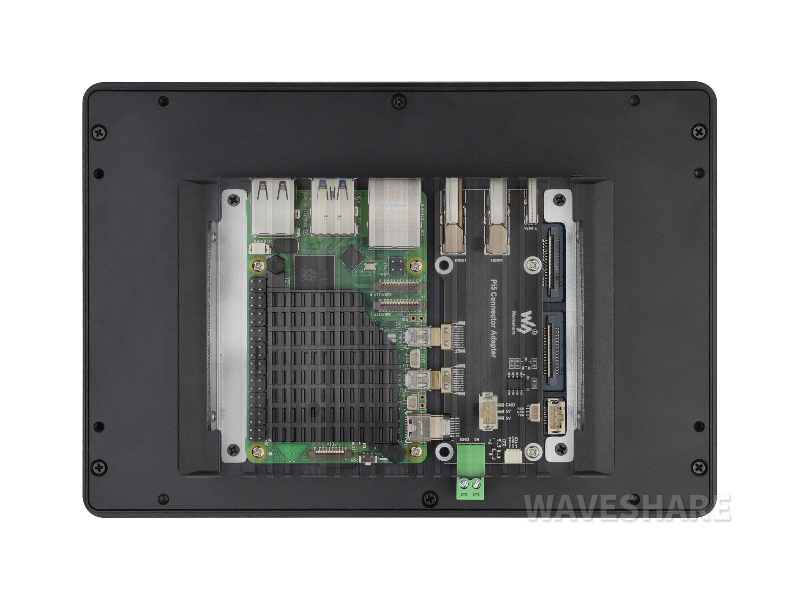 Industrielles HMI All-in-One-Touchdisplay für Raspberry Pi, Optionen für 8 Zoll / 10,1 Zoll, unterstützt Dual-4K-HDMI-Ausgang, 10-Punkt-Touch, optische Bindung, Aluminiumlegierungsgehäuse