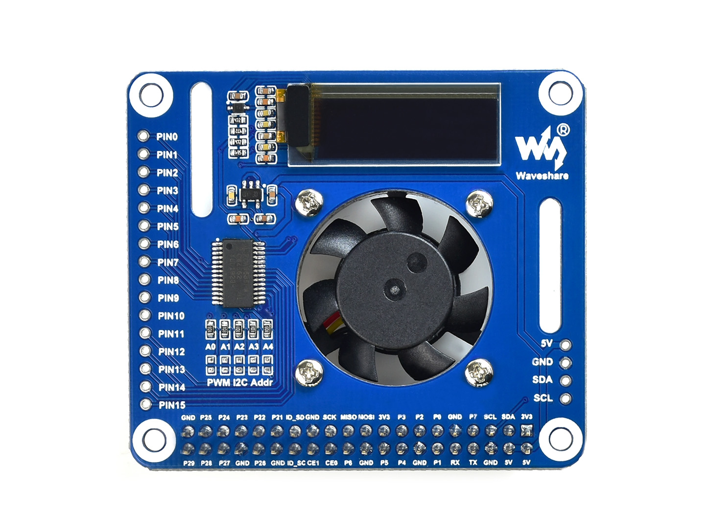 PWM-gesteuerter Lüfter-HAT für Raspberry Pi, I2C, Temperaturüberwachung
