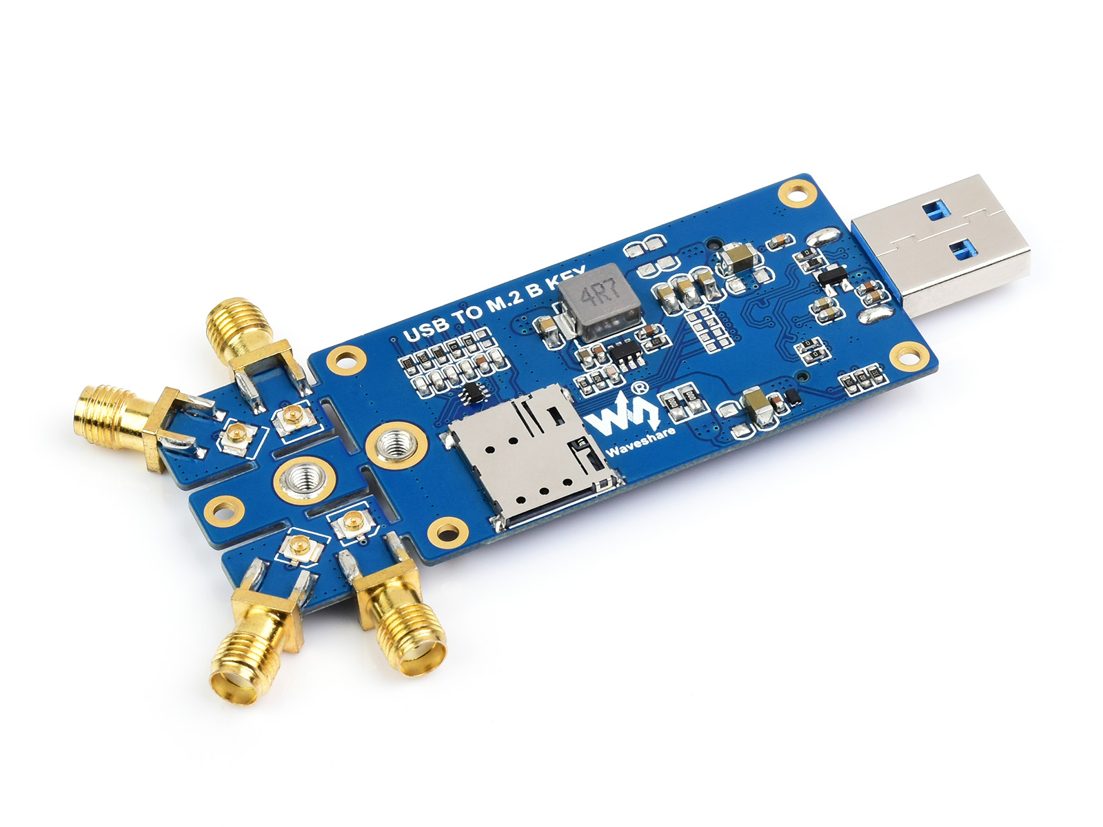 5G-Dongle-Modul, vier Antennen, USB3.1-Anschluss, Aluminiumlegierung-Kühlkörper, M.2 Key B Schnittstelle, Optionen für 5G-Modul