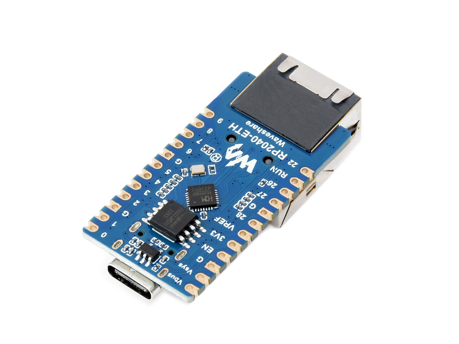 Waveshare RP2040-ETH Mini-Entwicklungsboard, RP2040 Ethernet-Port-Modul, basierend auf dem offiziellen RP2040 Dual-Core-Prozessor