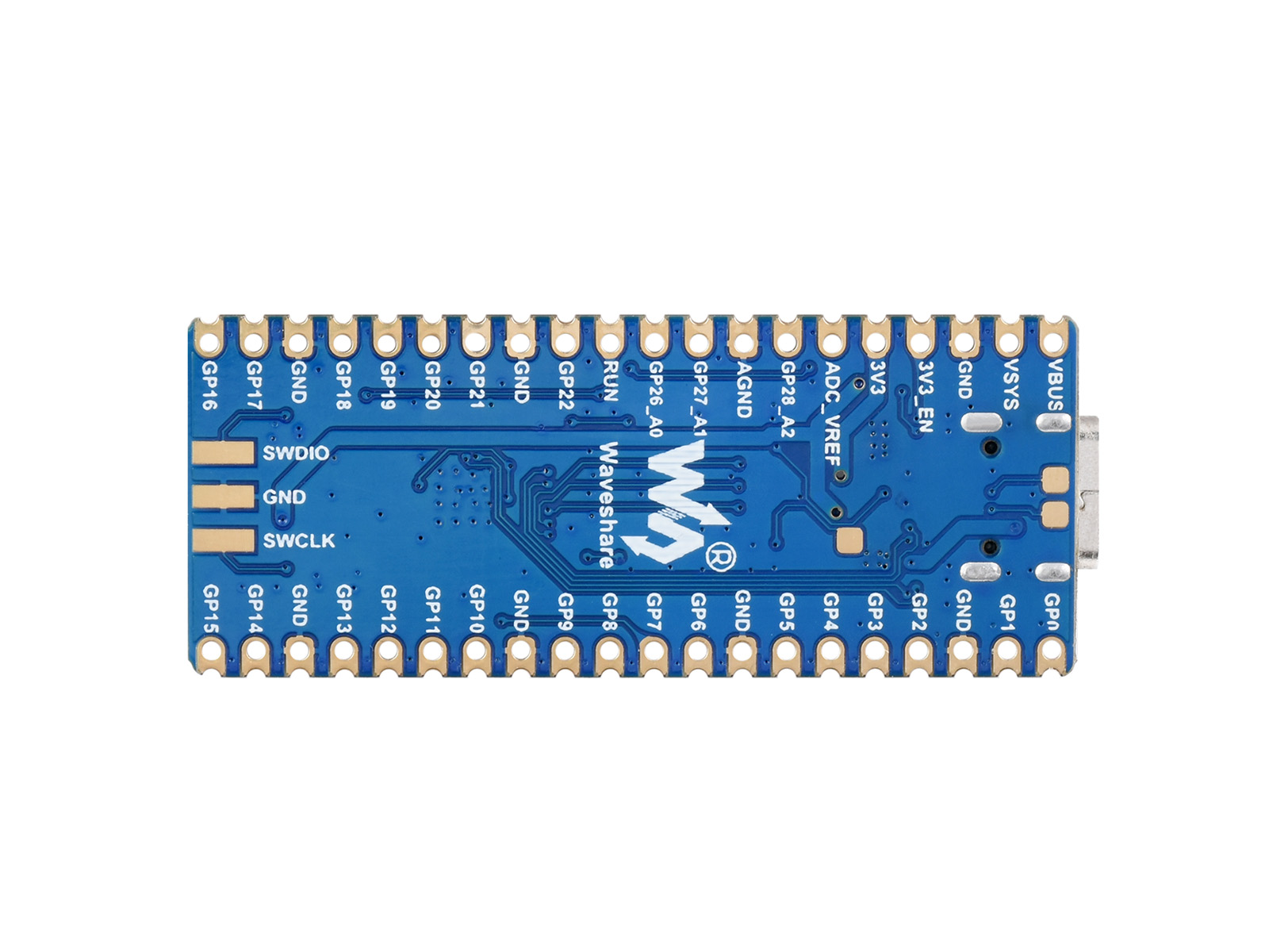 RP2040-Plus, eine Pico-ähnliche MCU-Platine basierend auf dem Raspberry Pi MCU RP2040, Plus-Version.