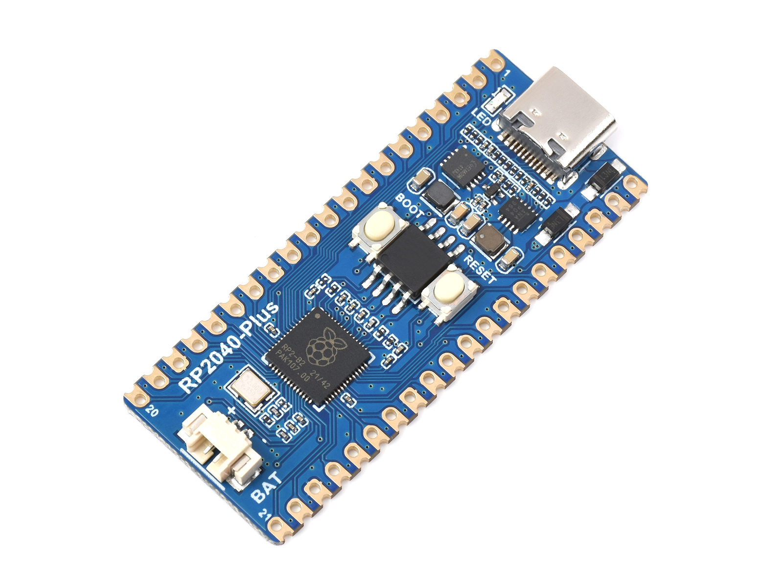 RP2040-Plus, eine Pico-ähnliche MCU-Platine basierend auf dem Raspberry Pi MCU RP2040, Plus-Version.