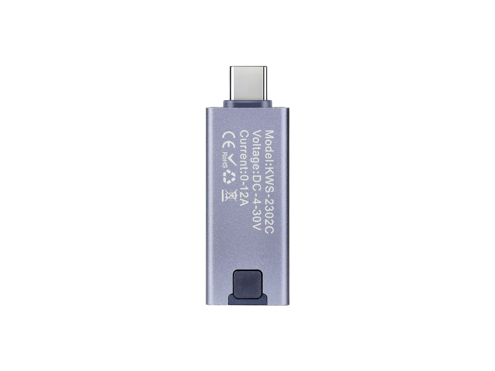 0,96-Zoll USB-C-Strommessgerät, integrierte Type-C-Anschlüsse, unterstützt Datenspeicherung bei Stromausfall und Echtzeit-Statusüberwachung, tragbar & leicht