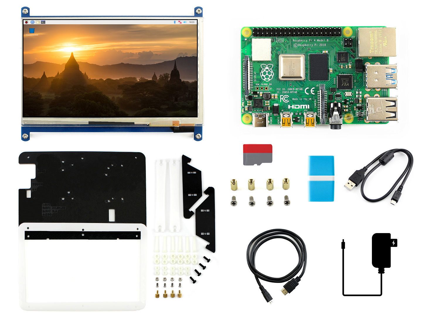 Raspberry Pi 4 Model B Display-Kit, mit 7-Zoll kapazitivem Touch-LCD