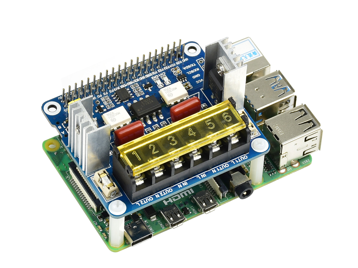 2-Kanal-Triac-HAT für Raspberry Pi, integrierte MCU, UART / I2C